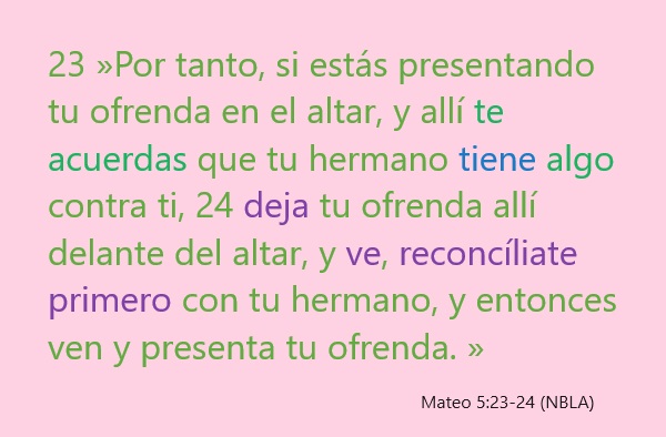 Dios valora mucho la reconciliación. – The Fool Who Would Be Holy